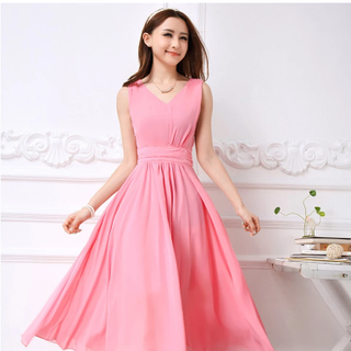 Đầm hồng dự tiệc maxi dt53-e195