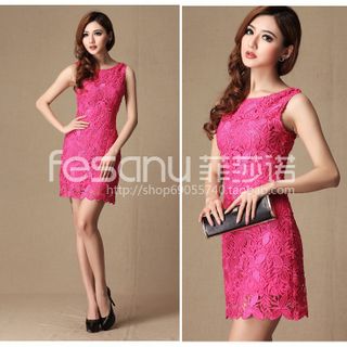 Đầm ren hồng dt37-e230