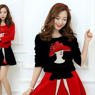 Set bộ european grand prix thêu hình cô gái