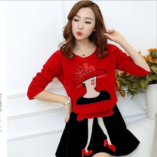 Set bộ european grand prix thêu hình cô gái