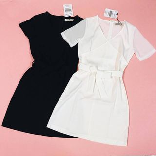 Em đầm chéo ngực phối cách điệu 2 tay voan