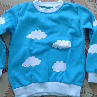 Áo sweater thun nỉ hình đám mây dễ thương