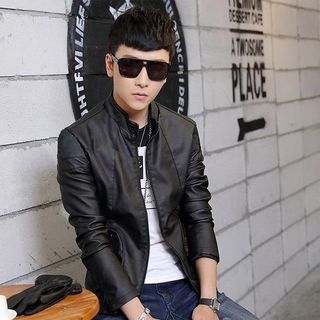 ak1347 áp khoác da cổ trụ