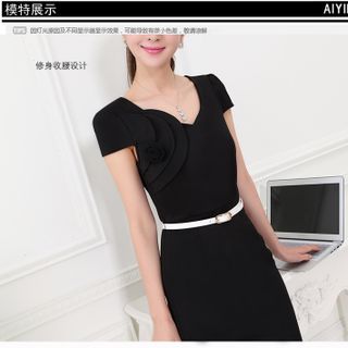 Đầm hoa hồng đen tặng kèm bell cs04-e175