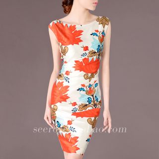 Đầm in 3d hoa atiso dt23-e190