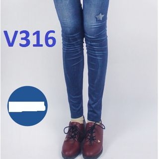 V316 - quần legging giả jean -