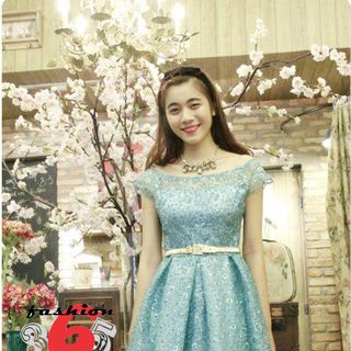 đầm kim sa xanh dt10-e240