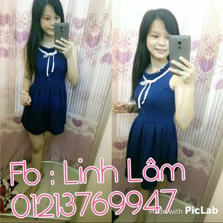 Đầm xếp li cổ