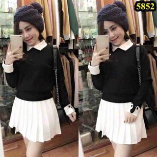 Áo len nữ cổ bẻ