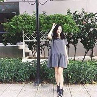 Đầm hạ eo nhung