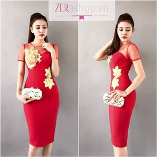 Đầm body đắp ren tay con giá sỉ