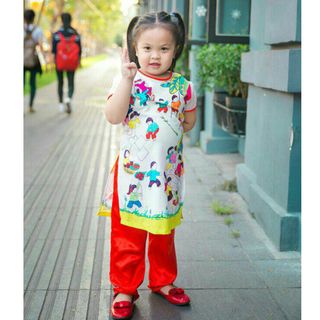 A20845 - 1/1/2016 áo dài tết trò chơi dân gian áo cát giấy quần phisize 1-8