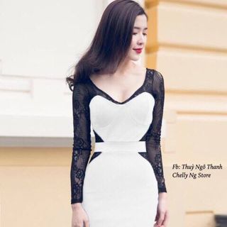 Zozoshop - d1434 đầm body phối ren giá sỉ