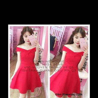 Đầm xòe chéo vai d130