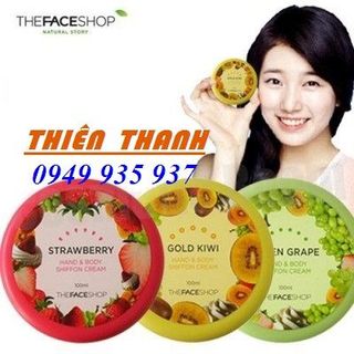 Kem dưỡng thể và da tay strawberry hand body shiffon cream the faceshop giá sỉ