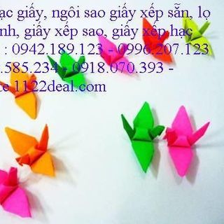 1000 con hac giấy màu dạ quang giấy 5x5cm chưa có hủ thủy tinh - 280k/1000 con giá sỉ