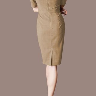 Đầm công sở cổ v cách điệu sh-d293
