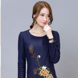 Đầm tay dài thêu hoa sang trọng sh-d292