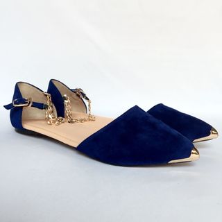Giày búp bê lozido l004 xanh coban