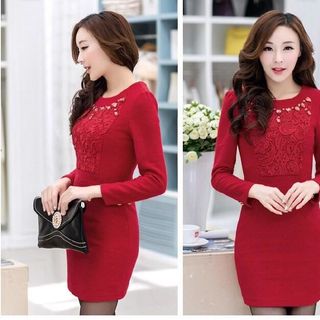 Đầm đỏ dự tiệc đính đá - dt119