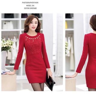 Đầm đỏ dự tiệc đính đá - dt119