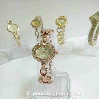 Đồng hồ đính đá mặt tròn nữ