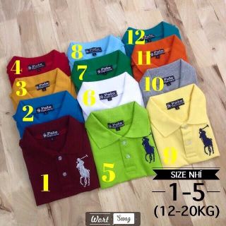 Thun cá sấu polo 3 size nhí giá sỉ