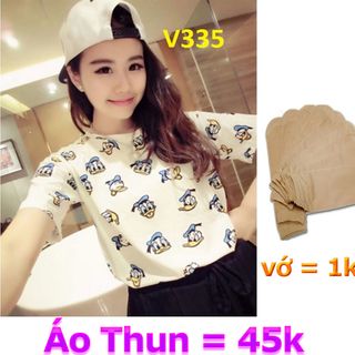 V335 áo thun cotton - size ml