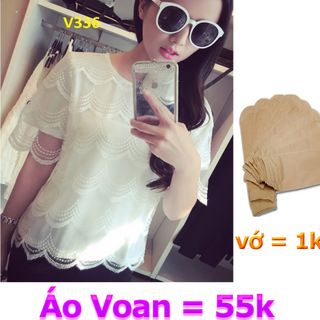 V336 - áo voan phối ren -size m