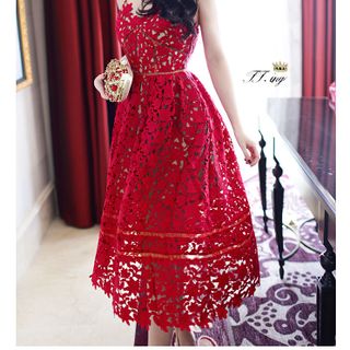 Đầm ren đỏ 2 dây quyến rũ hàng oder