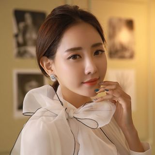 Áo voan tay phồng phối khăn vol-ga84