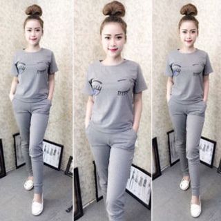 Đồ bộ nữ họa tiết con mắt dễ thương