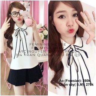 Áo siêu tuyết viền nơ