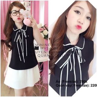 Áo siêu tuyết viền nơ