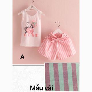 A22828 - 21/3 goldbb sét bé gái rose áo thun quần vải bốsize 1-8