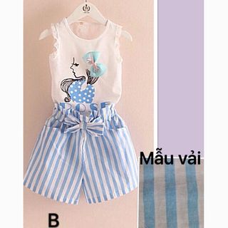 A22828 - 21/3 goldbb sét bé gái rose áo thun quần vải bốsize 1-8