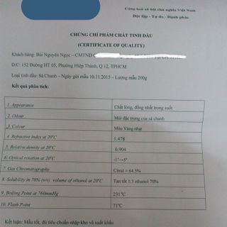 Tinh dầu sả chanh