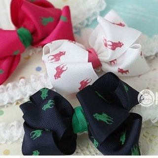 Băng đô bé gái đính nơ dễ thương phối ren độc đáo