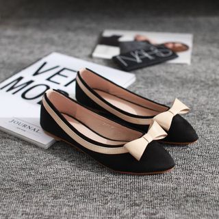 Giày búp bê viền nơ xinh