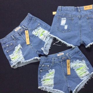Quần short jean rách bụi nữ
