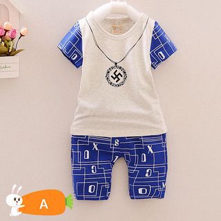A23256 - 30/3 goldbb bộ bé trai in dây chuyền mặt chữ vạnsize 1-8