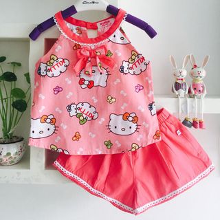 A23348 - bộ bé gái kate kitty cổ yếm viền ren oshkoshsize 1-8