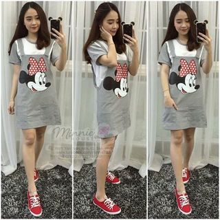 sb1953 set yếm dây in mickey kèm áo thun giá sỉ