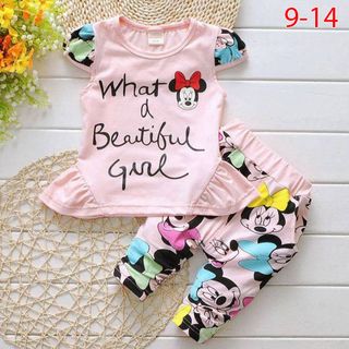 A23585 - 5/4 adkids bộ bg áo xòe quần lửng mickeysize 9-14
