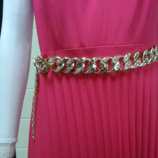Dây nịch thời trang nữ dạng xích màu vàng 18k
