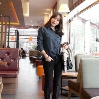 Áo jeans sơ mi