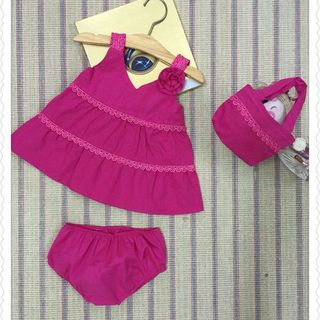 A23702 - bộ bg kèm quần chip giỏ xách sicottonsize 1-8