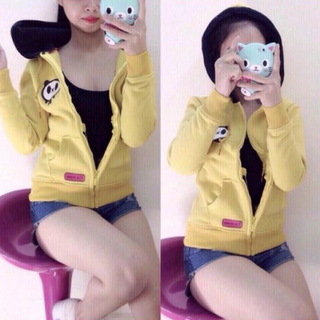 Áo khoác nữ phối màu thời trang