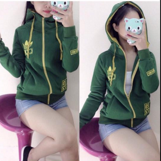 Áo khoác nữ phối màu thời trang