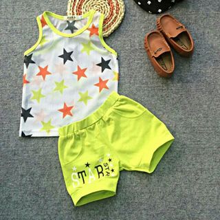 A23813 - bộ lưới bé trai áo lưới in ép nhiệt quần cottonsize 1-8
